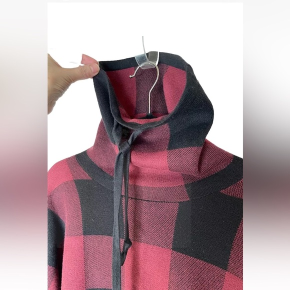Adrienne Vittadini Buffalo Plaid Cowl Neck Sweater Small - Picture 3 of 5